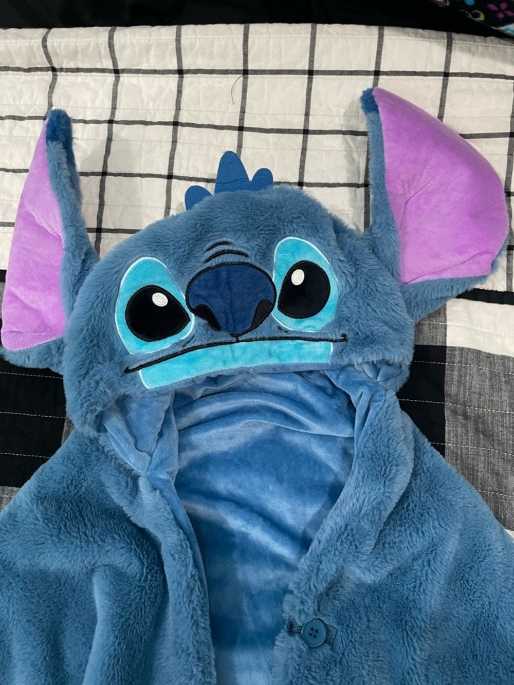 Disney Stitch Fleece Hooded One Piece Poncho with Pockets